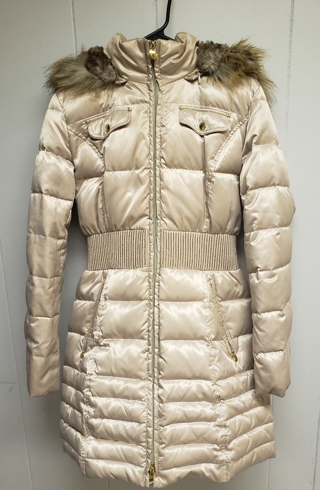 Cream color puffer coat
